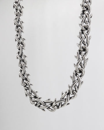 Silver Thorn Thick Necklace