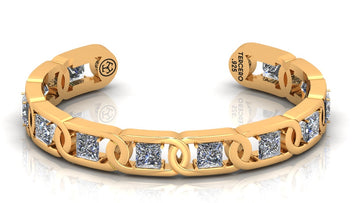 10k Yellow Gold Cuff with Lab-Grown Diamonds