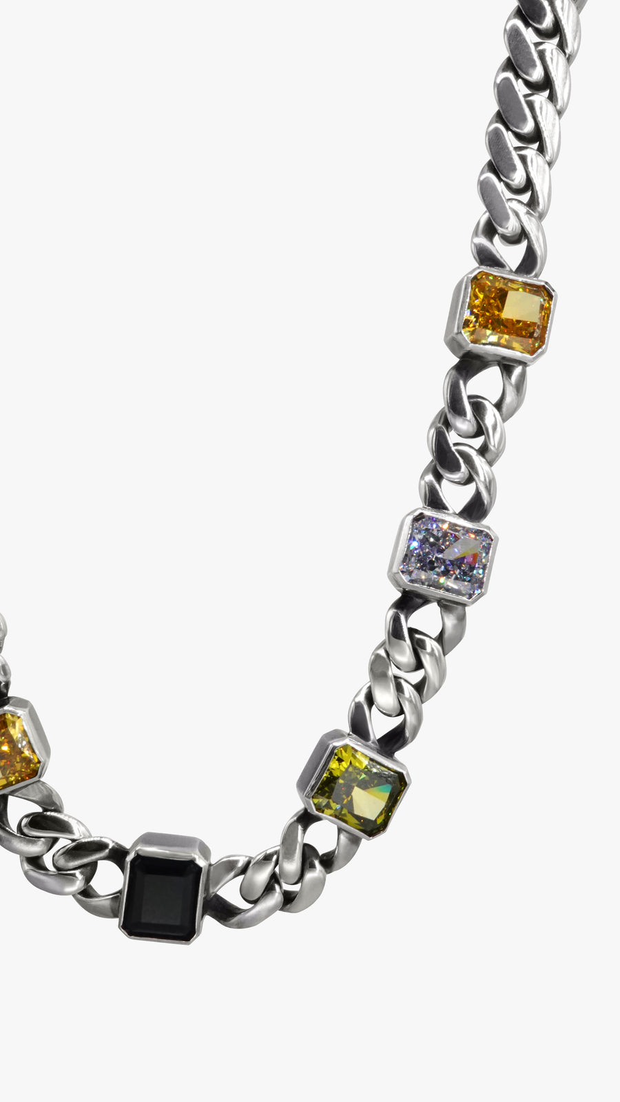 Multi Color Cuban Link Necklace