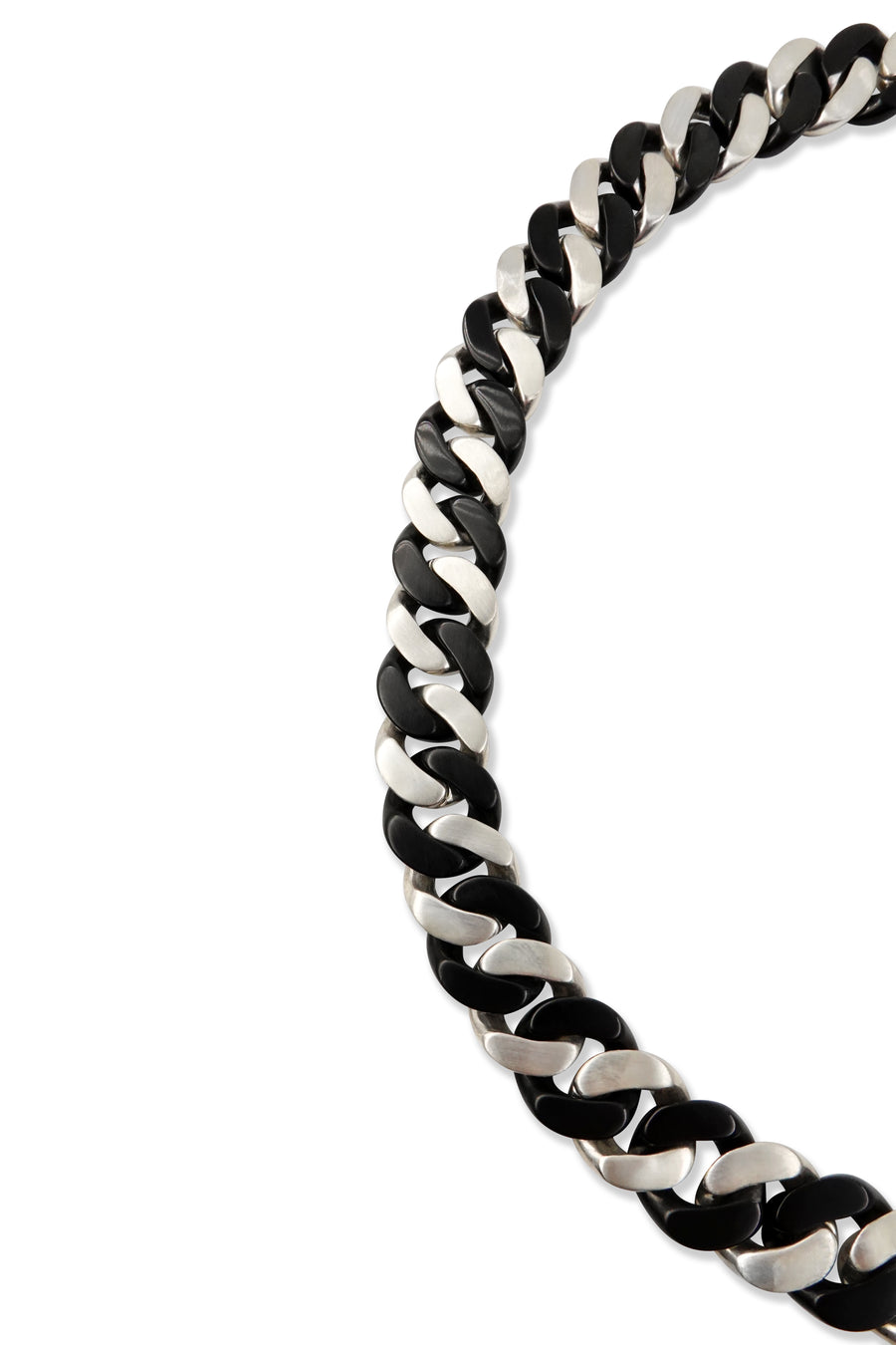 Two Tone Noir Cuban Link Necklace