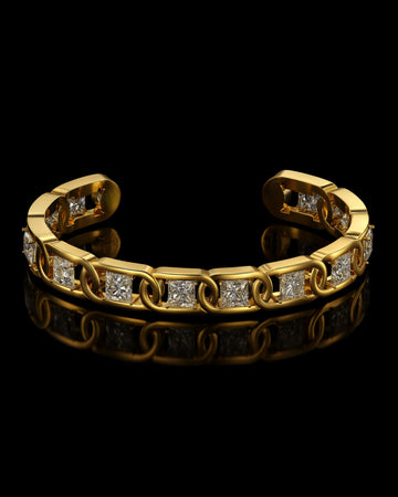 Custom Equinox Cuff with Lab-Grown Diamonds