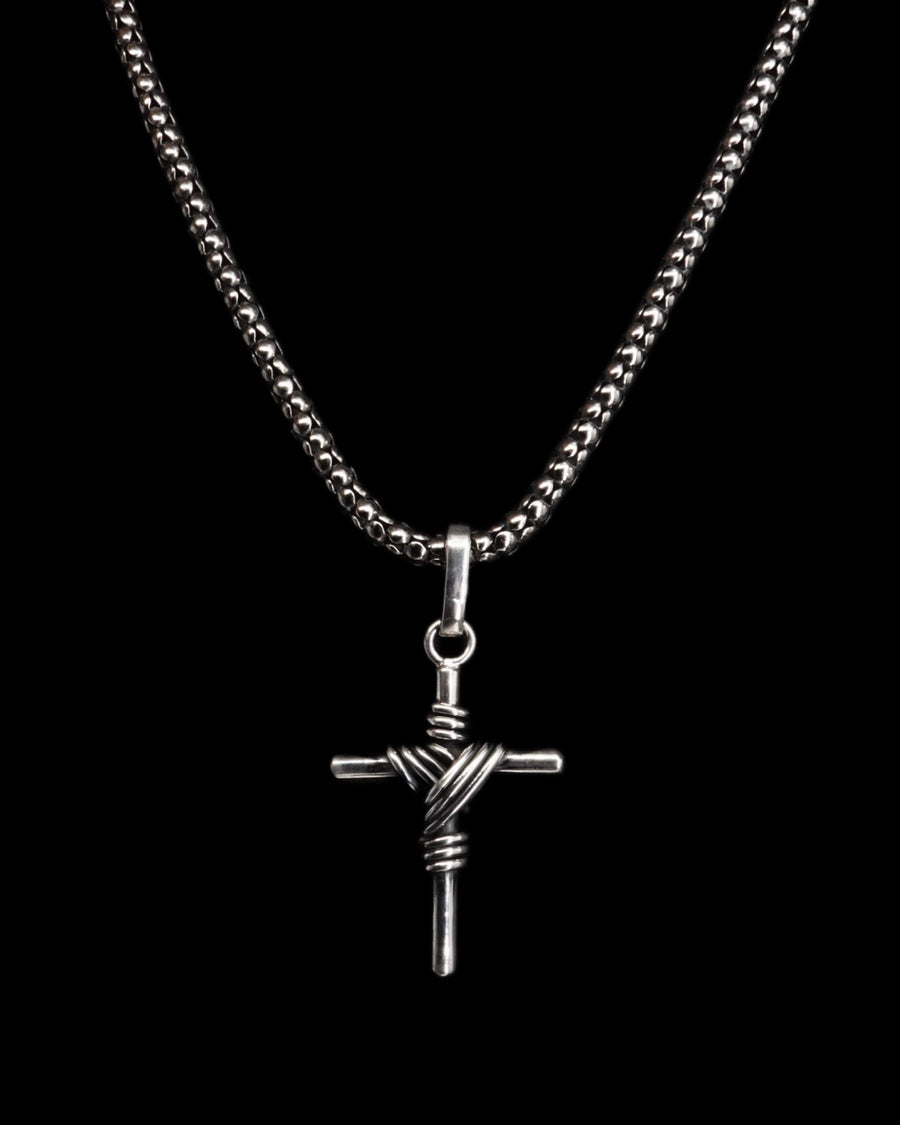 Silver Twisted Cross Pendant