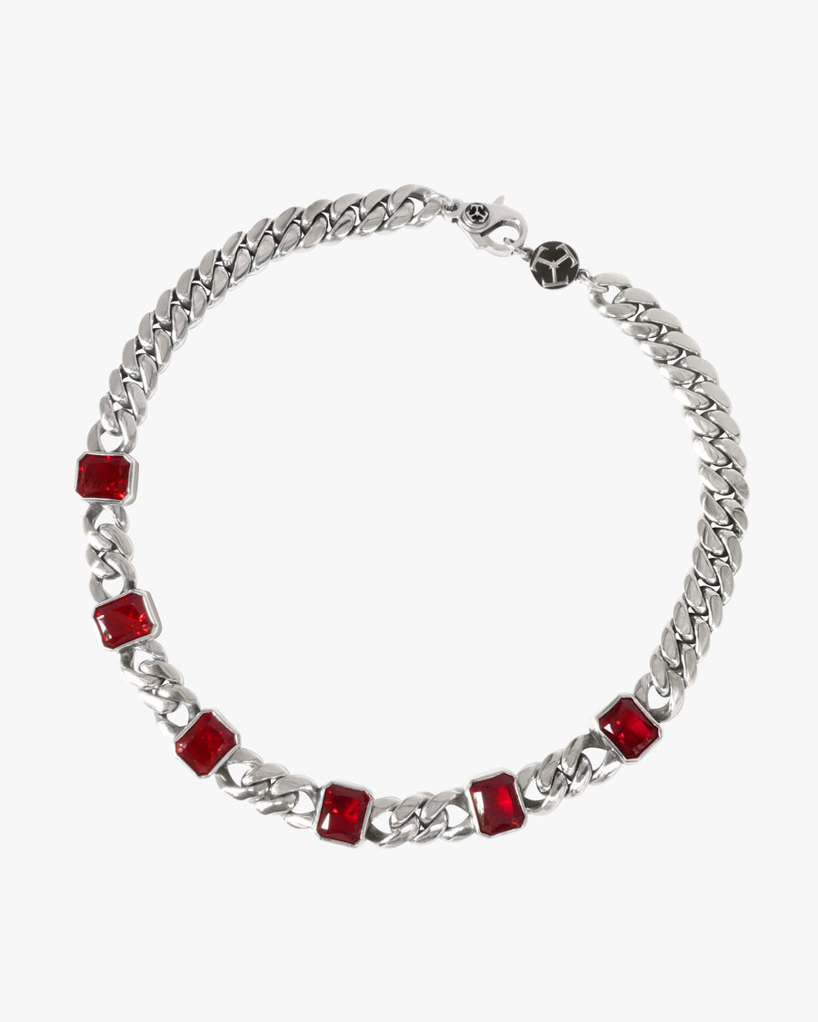 Red Emerald Cuban Link Necklace