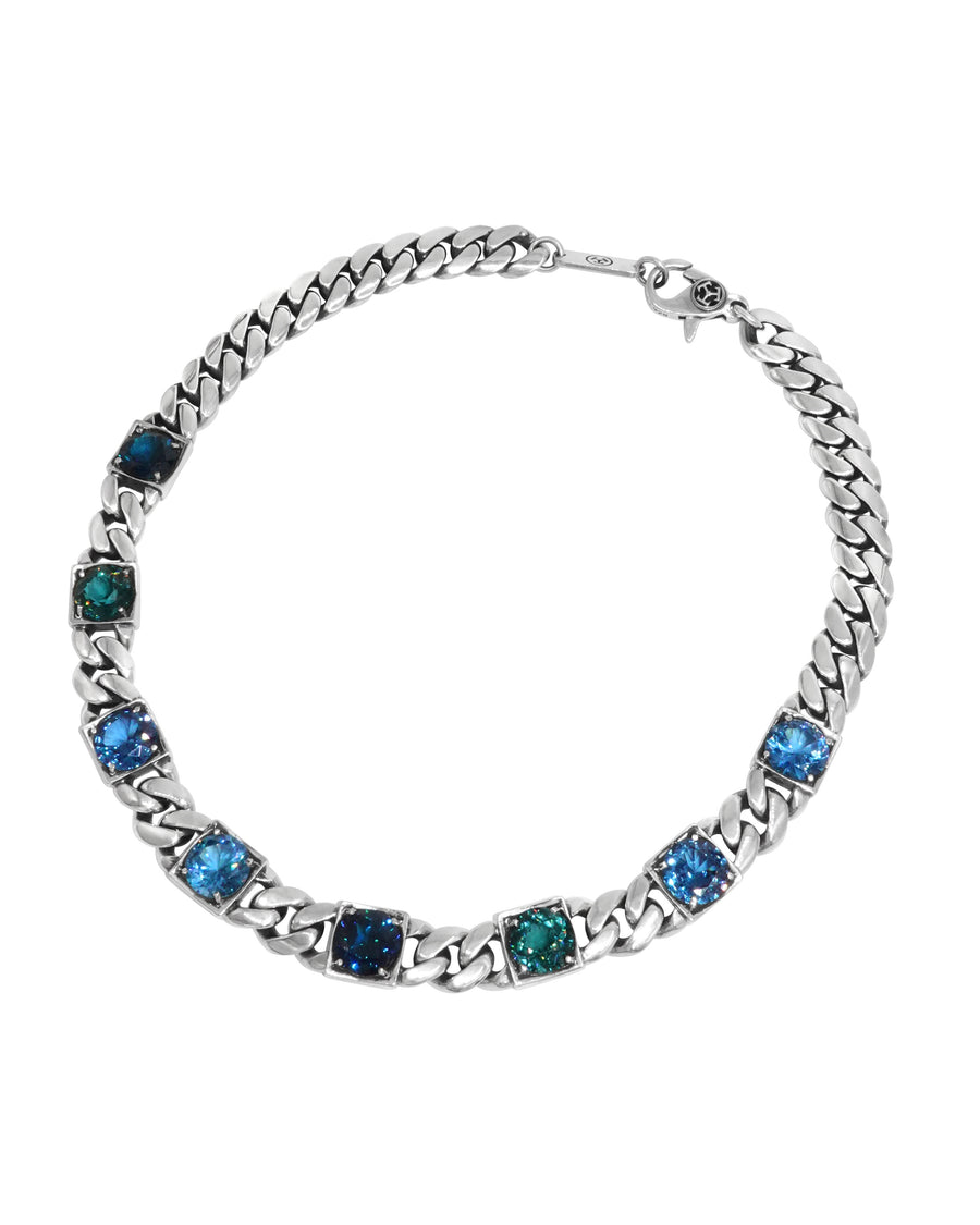 Ocean Blue Cuban Link Necklace