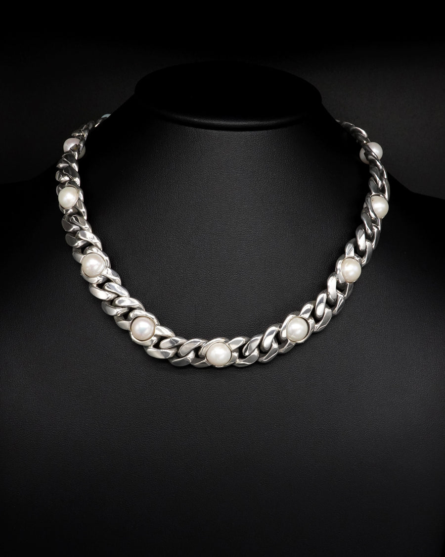 La Perla Cuban Link Necklace - Large Round Setting