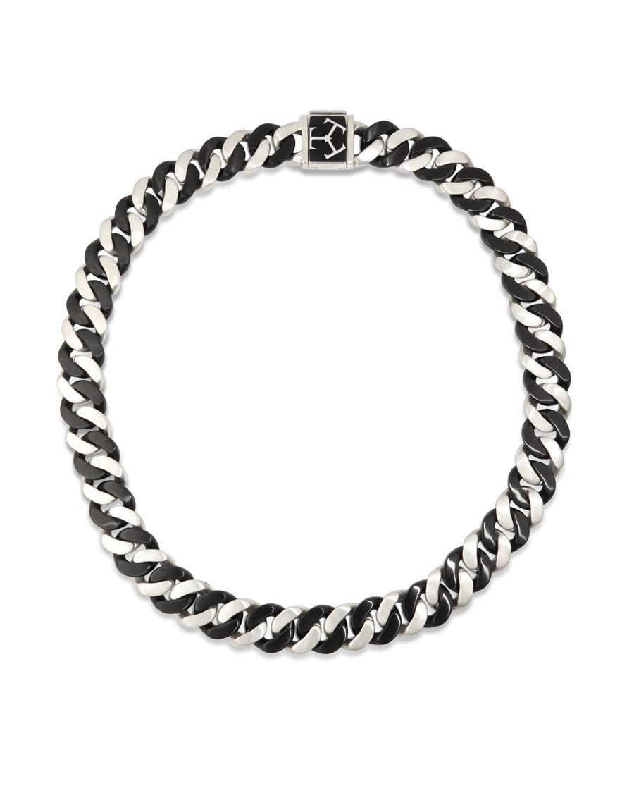 Two Tone Noir Cuban Link Necklace